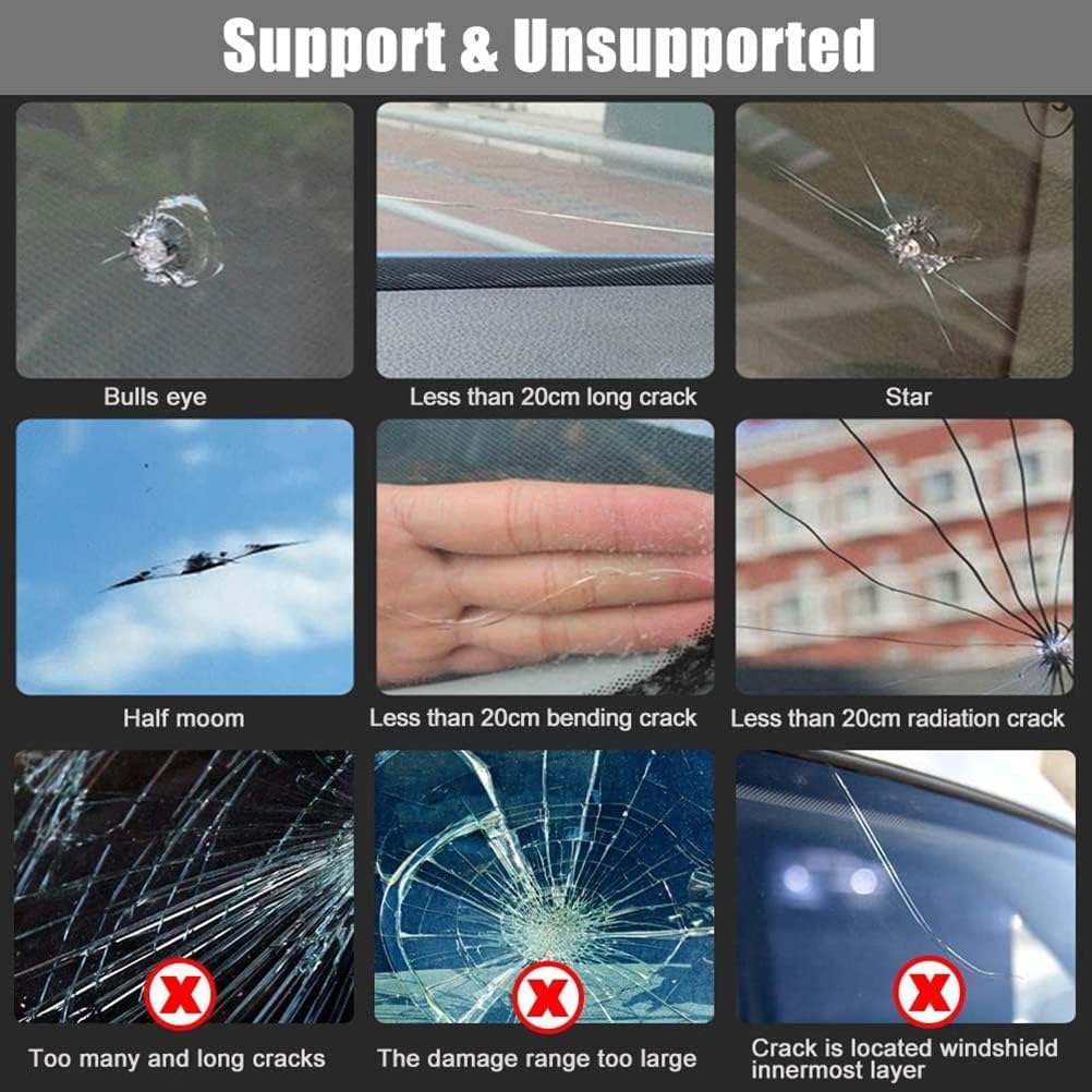 Car Windschutzscheibe Reparaturset Werkzeug für PKW Chip und Crack, Auto Windscreen Repair Kit