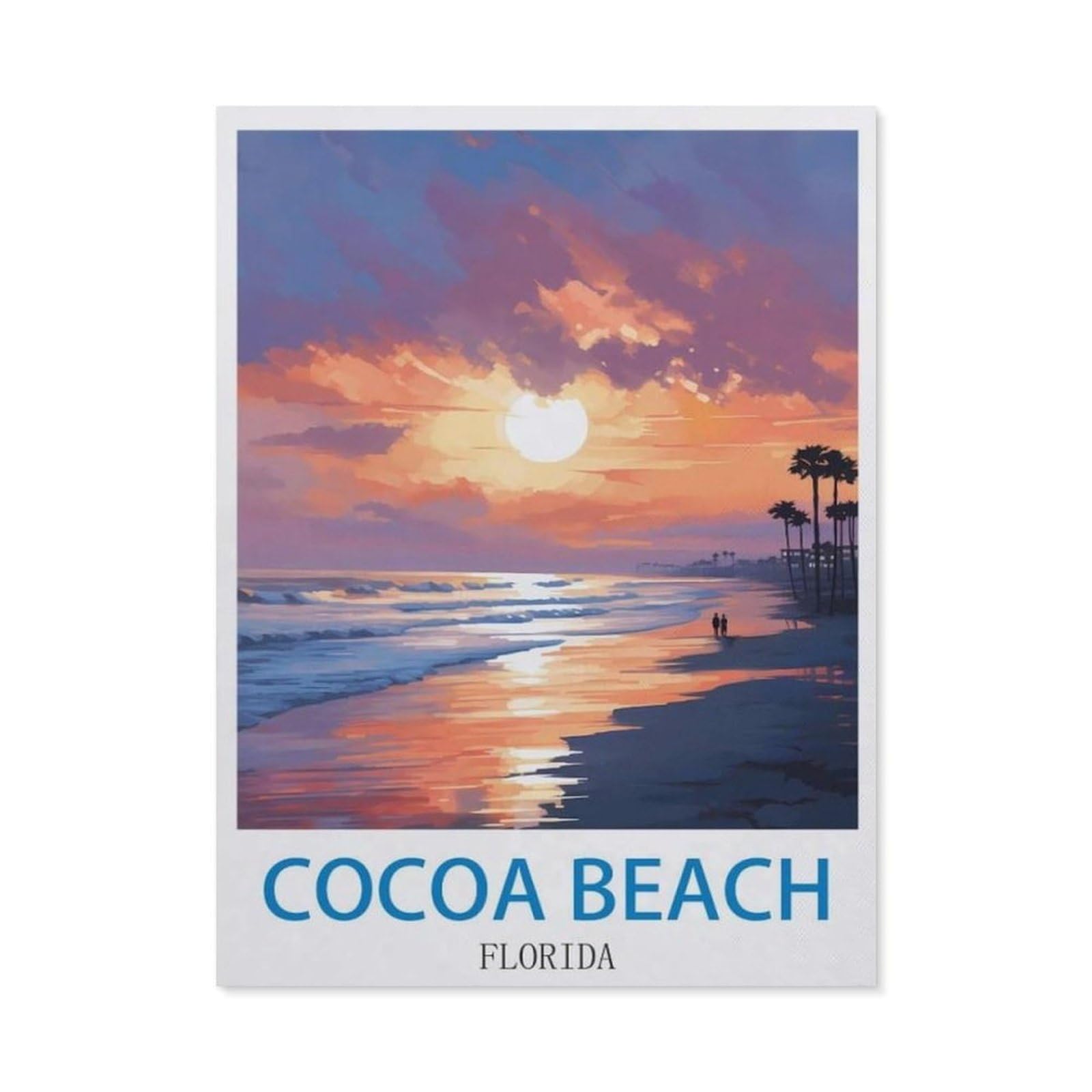 BEAYODKP DIY 5D Diamond Painting Kits，Cocoa Beach Florida，Diamond Painting for Beginner Adults Rhinestone Numbered Diamond Arts Home Wall Decor（40 x 50 cm/15.74 x 19.68 inches）-CM83