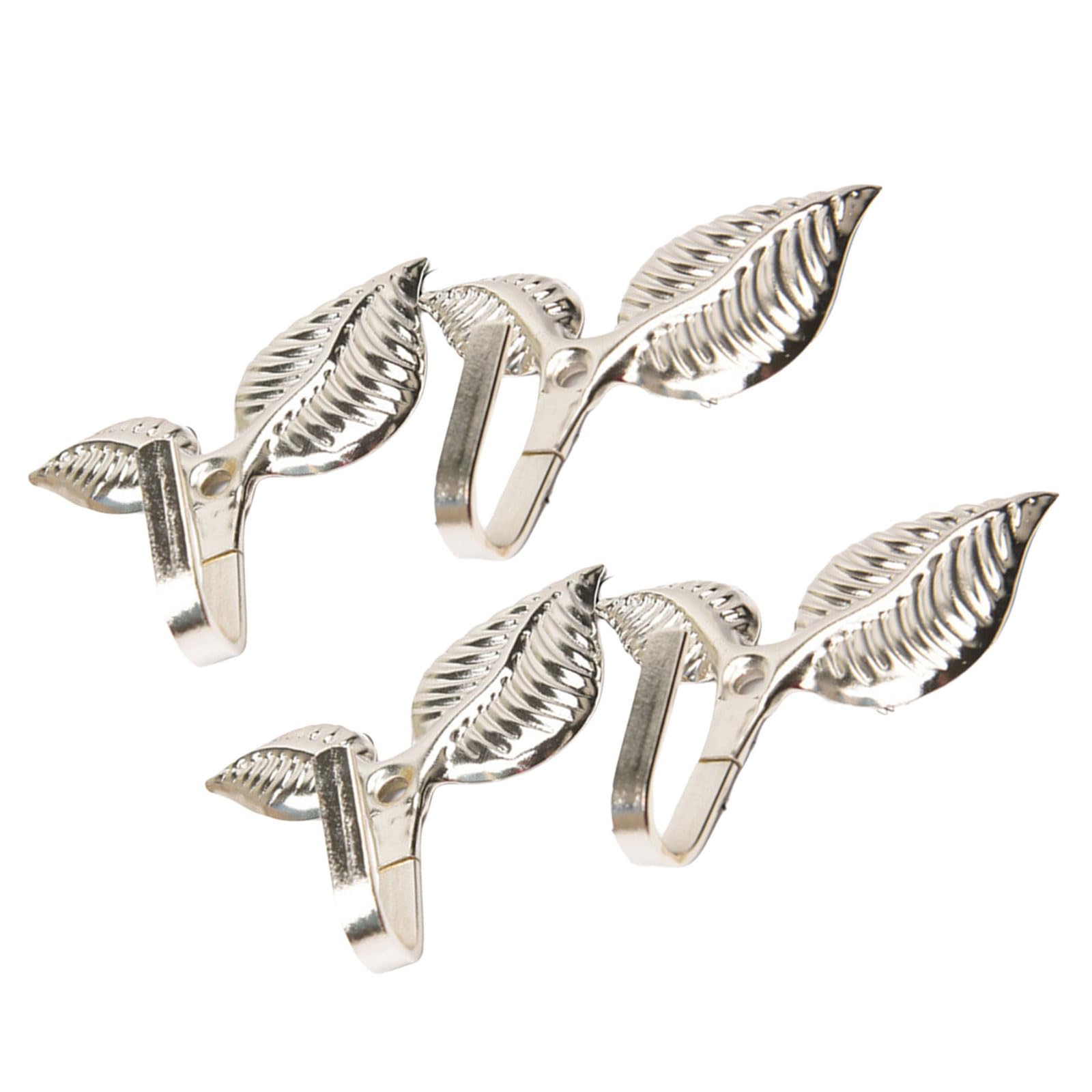 Maxtonser 4pcs Curtain Tieback Hooks, Vintage Leaf-shape Curtain Holdbacks Hooks Wall Mounted Drapery Tieback Towel Hook Hanger