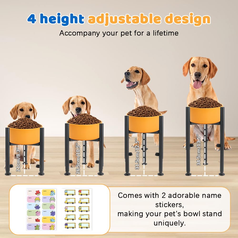 Supporto Regolabile Per Ciotole Cane - Altezza 8-14" Larghezza 6-11" Con Vassoio Artigli - Foto 7