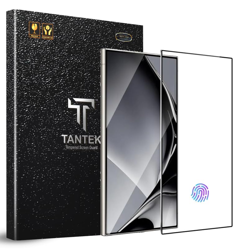 Image of TANTEK TitanGuard Tempered Glass Screen Protector Guard for Samsung Galaxy S24 Ultra (6.8 Inch) - 9H Hardness, Military Grade, Anti-Static, Easy Installation Kit - 1 PACK