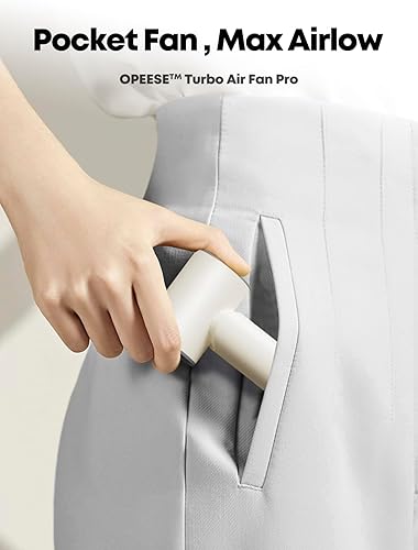 Miniatura 2 de Mini ventilador portátil, 5 velocidades, 3000 mAh, 10 W, carga rápida, pequeño ventilador de mano recargable con pantalla digital, perfecto para