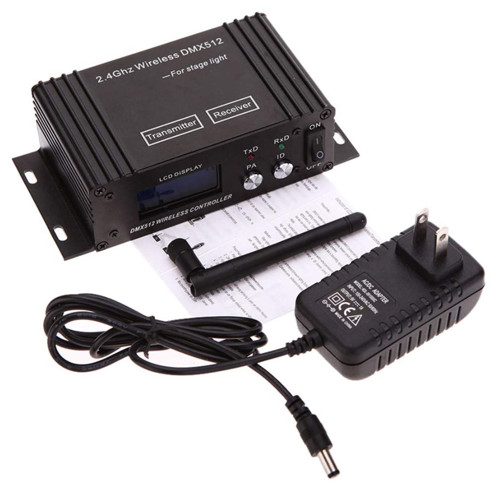 512 Wireless Controller Ricevitore Trasmettitore Display LCD Potenza Regolabile per Disco DJ Stage Bar Light-EU Plug