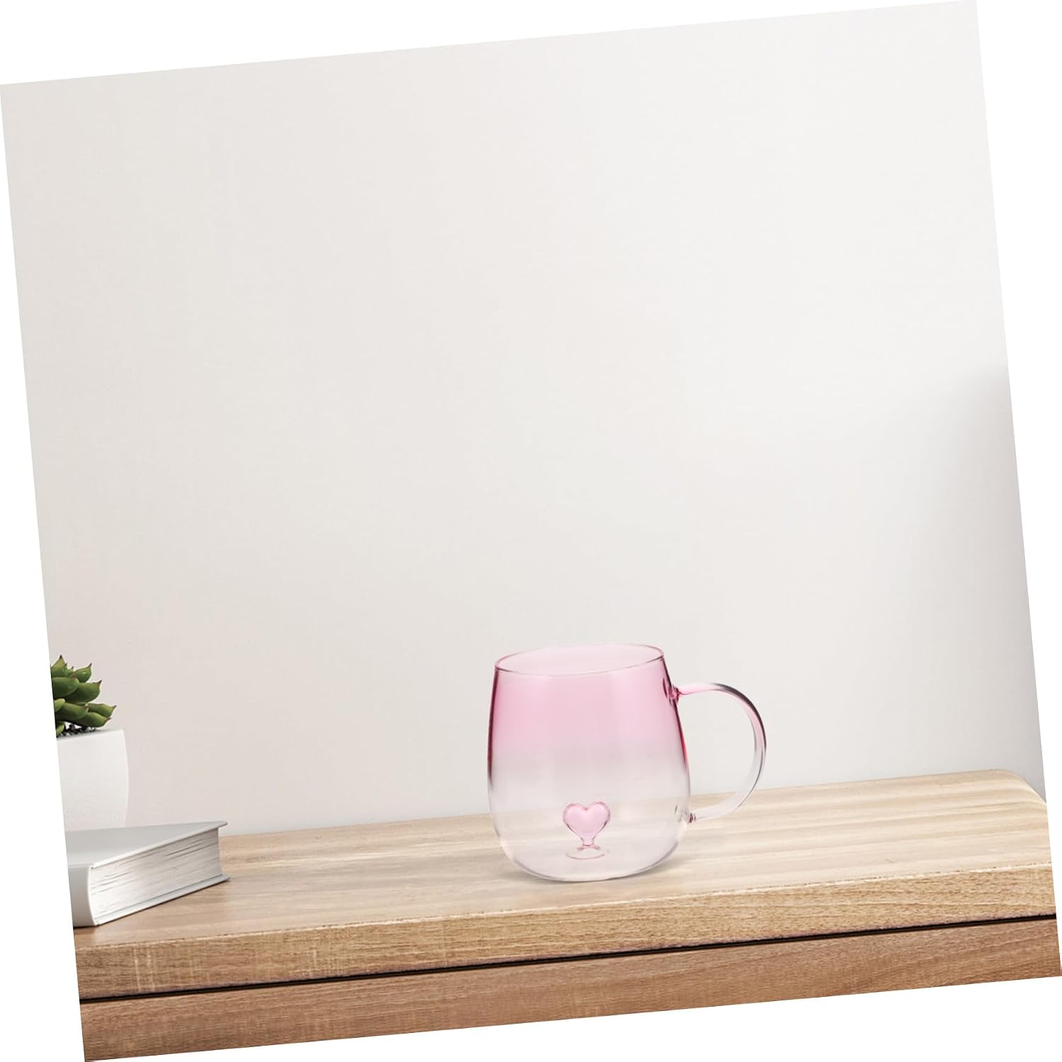 Alipis Creative Glass Milk Cup with Handle Romantic Design for Daily Use Valentine's Day Present for Couples Heartwarming Breakfast Companion