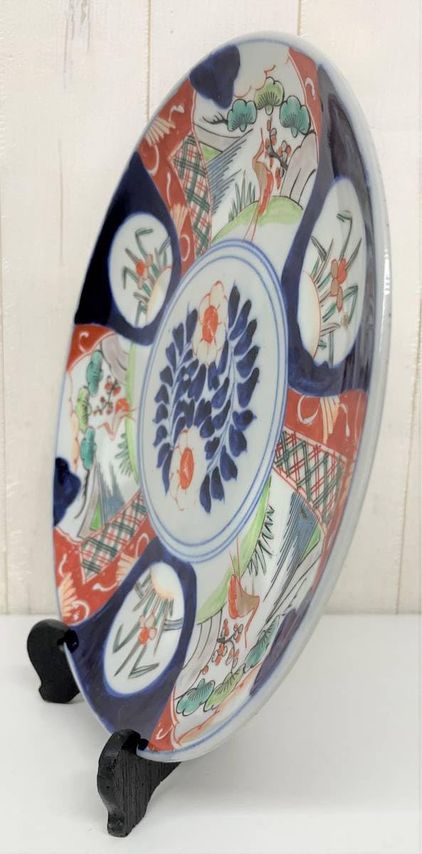 Amazon.co.jp: 伝統工芸 工芸品 工芸美術 鶴図 菖蒲図 錦絵 染付