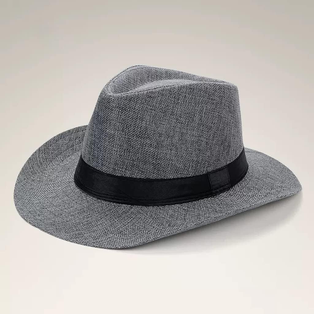 JSEIAJB and Autumn Men's Big-Brimmed Old Man's top hat Sunshade Outdoor Cowboy