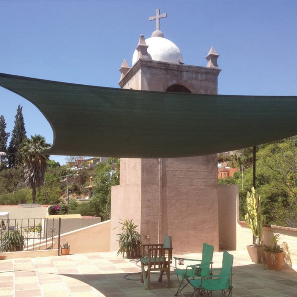 VERDELOOK Tenda ombreggiante Vela Quadrata, 3.6x3.6 m, Verde, per Copertura e Protezione Solare