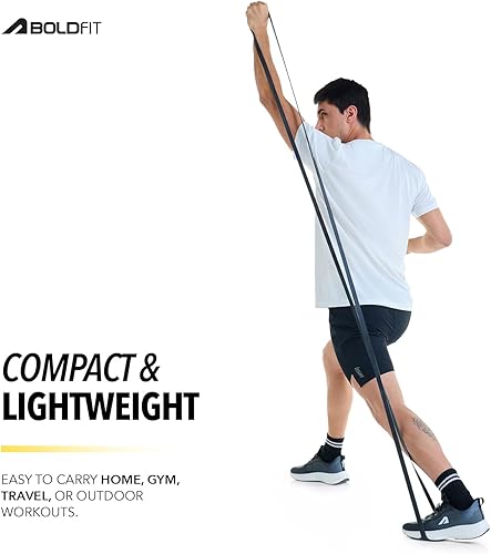 Miniatura 6 de Boldfit Banda de resistencia pesada para ejercicio y estiramiento (negro) (Material: caucho natural)