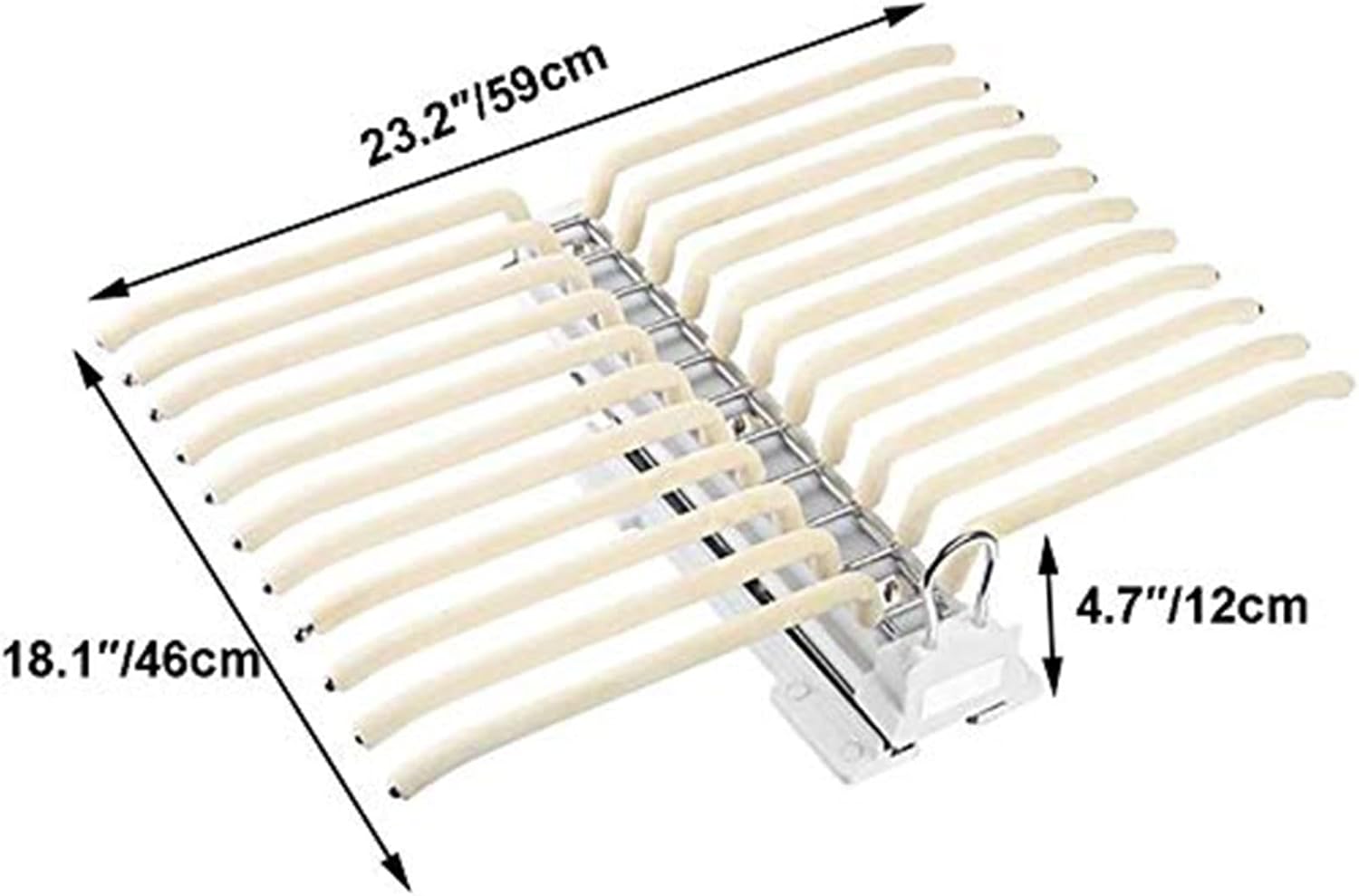 伸縮式引き出し式パンツハンガー - 22アームズボンラック、ワードローブ用スライド式洋服レール、減衰機構付き耐久性のあるスチールバー