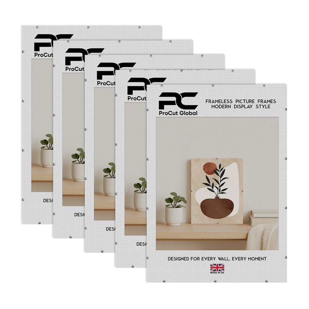 Procut Global 32x24" Frameless Clip Picture Frames For Photos - Pack of 5