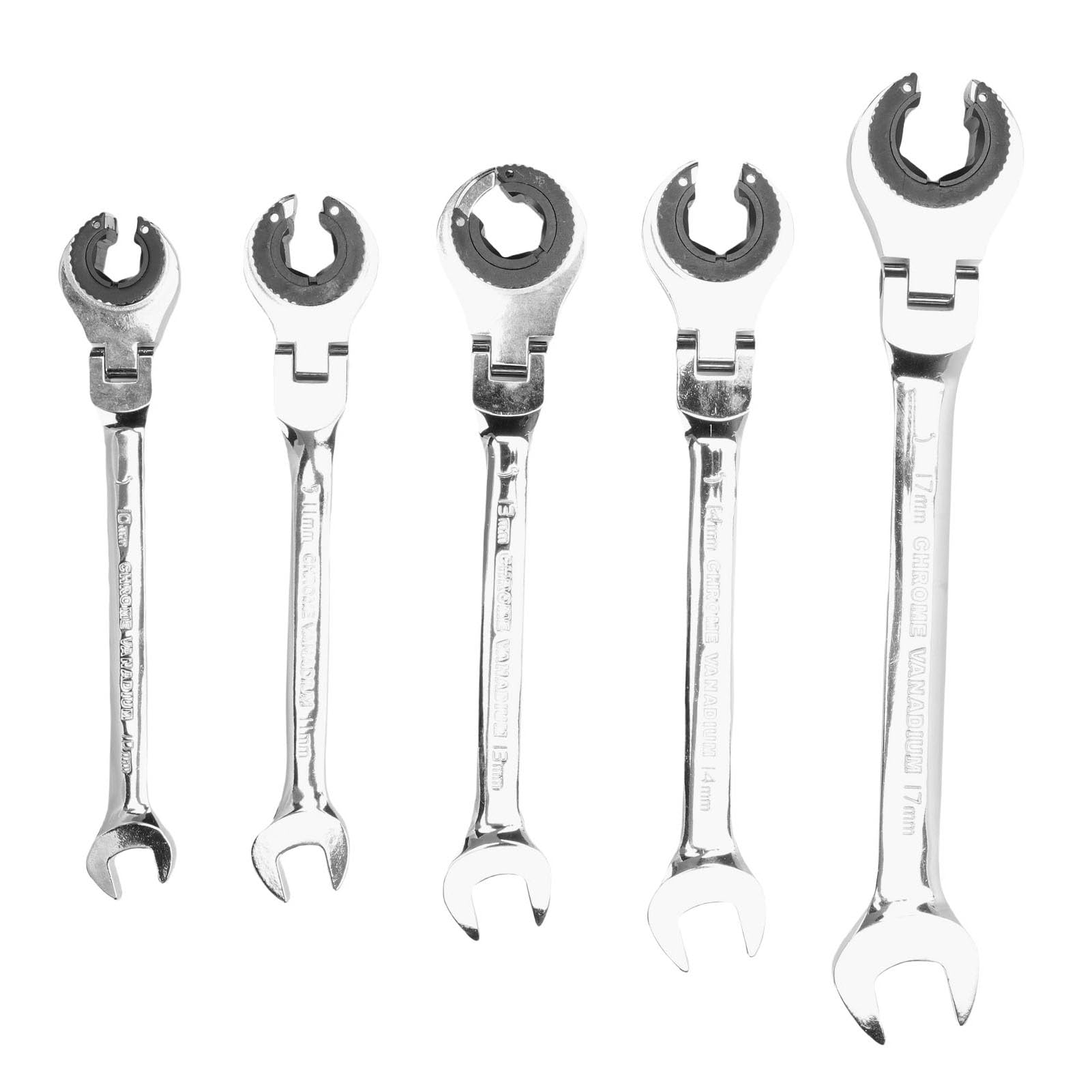 Set Chiavi per Tubo Freno, 5 Misure Flessibili | Resistente acciaio CV, design efficiente a doppia estremità, compatibilità con dadi da 10 mm-17 mm