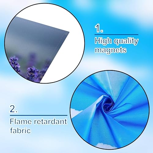 Miniatura 6 de Paquete de 4 cubiertas de luz fluorescente para techo, filtros de lavanda al amanecer para aula, oficina, hogar, cubierta magnética decorativa de 4