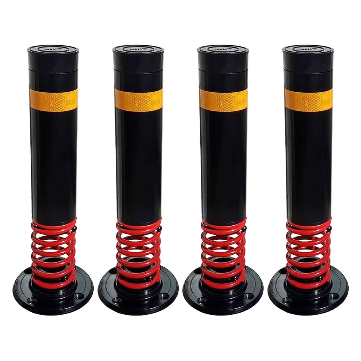 Aioneer Safety Bollard Post, 3.5 Inch Diameter Parking Bollard, Safety Barrier Bollard For Driveways, Safety Warning Column, For Traffic Sensitive Areas -Black(4pcs)