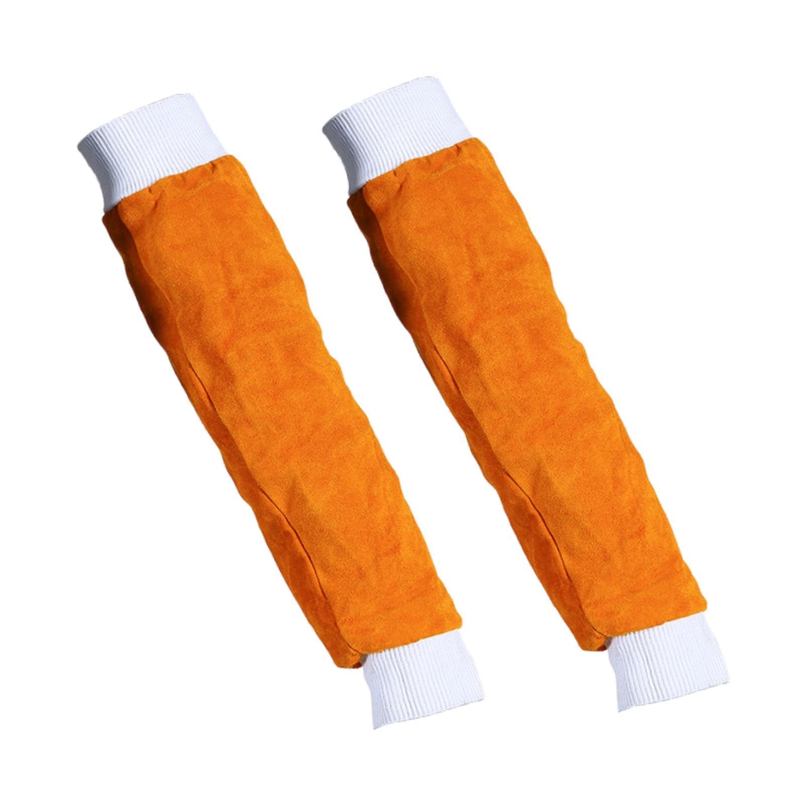 Manguitos de soldadura, protección contra el calor y las chispas, 57 cm, piel sintética, protección contra el calor y las chispas para soldadura y molienda