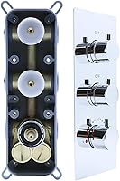 Vista 10 de Válvula de grifo de ducha de 3 salidas con desviador, todas las funciones pueden funcionar juntas, kit de válvula de control de ducha oculta de 3