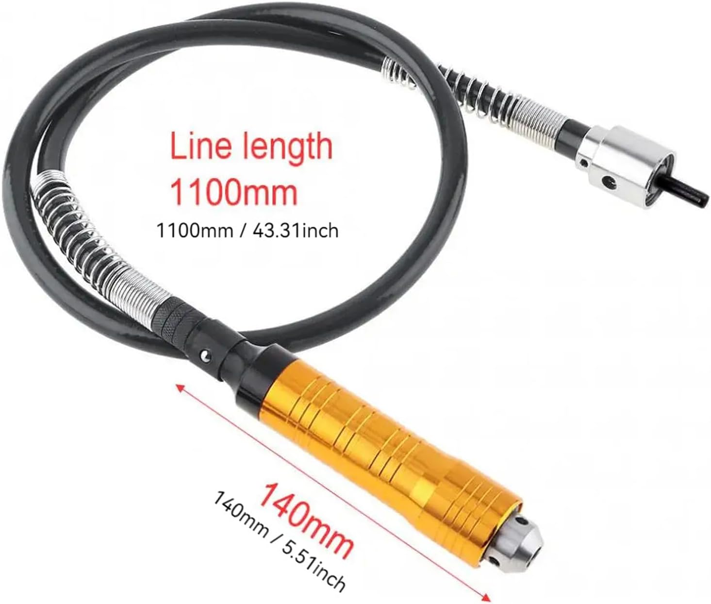 Detail Polishing Shaft Extension Set with 120 Cm Reach Handpiece 0.3-6.5 Mm Chuck Capacity for Carving Control Use Shaft Drill Attachment Rotary Extension Grinding Handpiece Carving Accessory Detail
