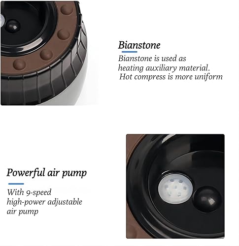 Miniatura 4 de Masajeador eléctrico de terapia de ventosas al vacío, masajeador de succión dinámica de mano con calefacción de 9 velocidades, ventosas