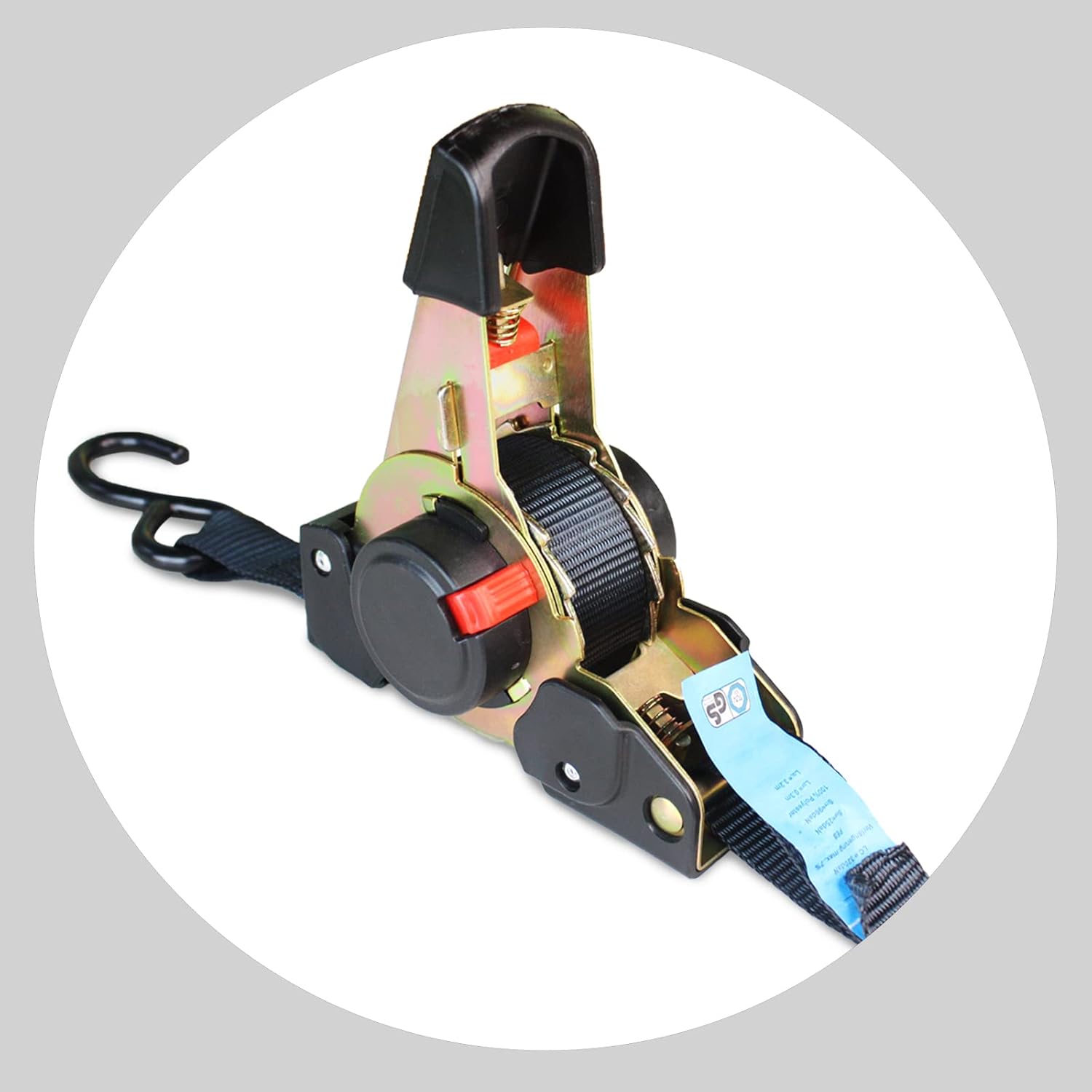 ANLULOAD Retractable Ratchet Strap(1 in x 11.5 ft),Ratchet Tie Down Strap for Motorcycles, Boats,Atvs,Utvs.W.L.L:700 Lbs/B.S:2,100 Lbs-(2 Pack) - Image 3