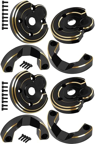 Cubiertas de portal de latón, pieza de mejoras para Axial Capra 1.9 UTBSCX10 III, ARRCat 8 piezas de latón para portal, pesos, color negro
