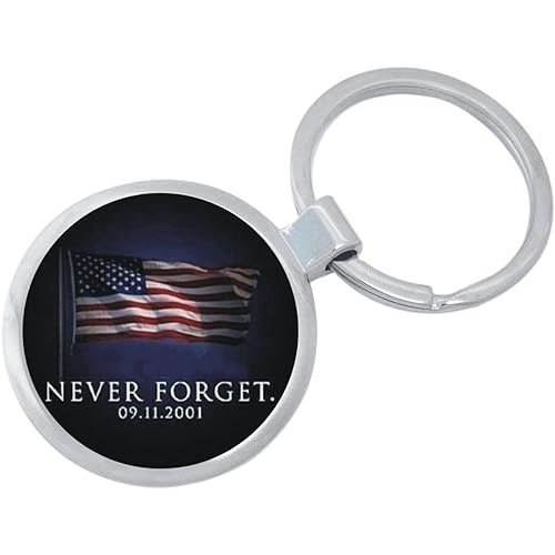 NewCharms Never Forget 911 Memorial Keychain Featuring Loop for Keys