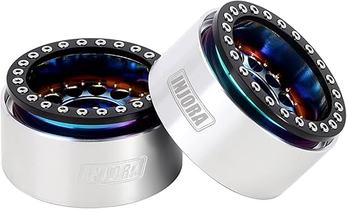 Miniatura 6 de INJORA Rin Beadlock de 1.9 pulgadas, rueda de plato profundo de latón y aluminio súper pesado de 5.40 oz para 110 RC Crawler SCX10 TRX4 VS4-10 Gen8