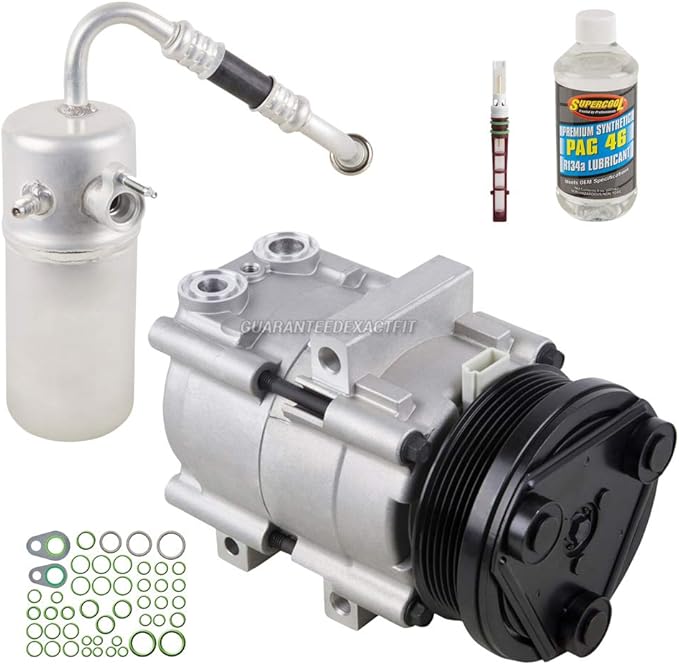 Amazon Com Ac Compressor W A C Accumulator Drier Expansion Valve Oil O Rings For 2005 Ford F 150 F150 V8 W 6 Groove Clutch Buyautoparts 60 81386rk New Automotive