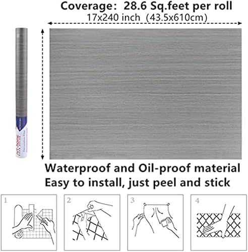 Miniatura 142 de Arthome - Papel tapiz para despegar y pegar, contacto de madera negra, papel tapiz negro, papel tapiz autoadhesivo y extraíble para encimera, Negro