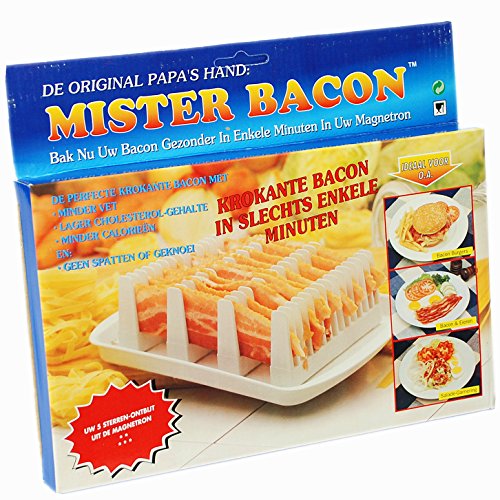 CrazyGadget® Mister Bacon Petit-déjeuner Micro-Ondes Cuisson Browning Plus Support