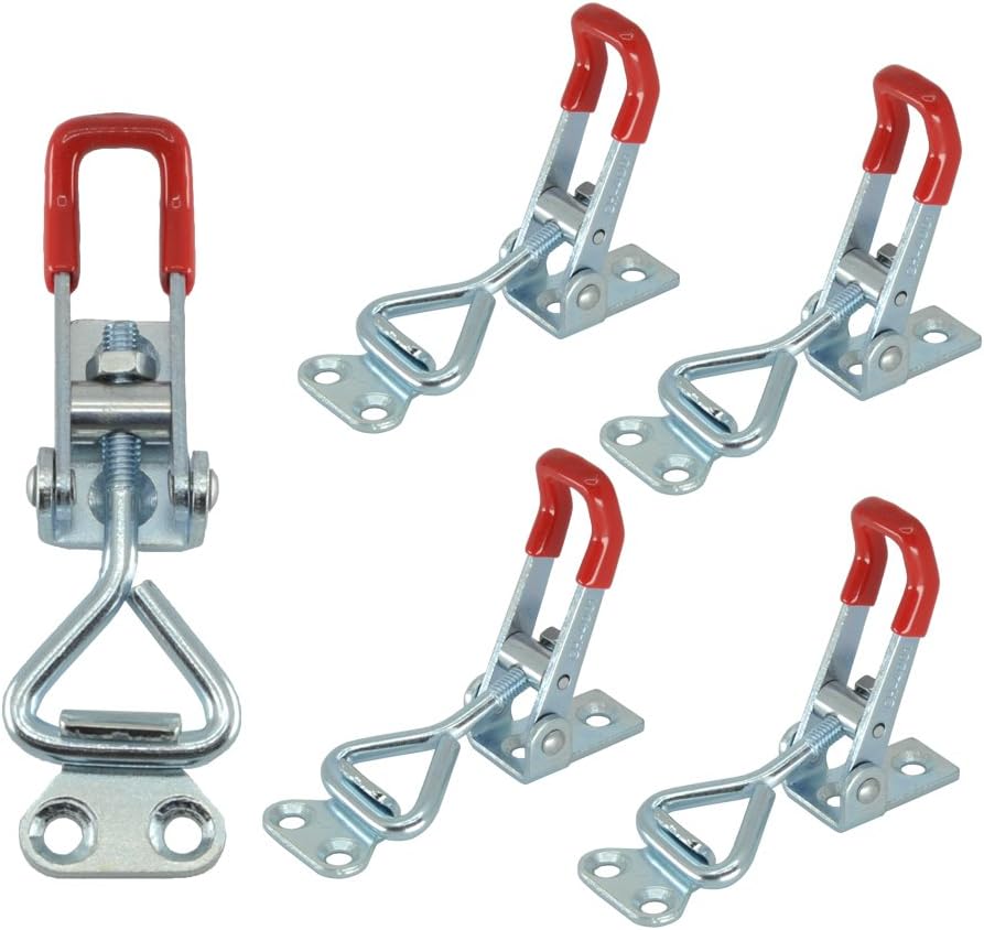 XRPAOWA 5PCS Latch Toggle Clamp 220Lbs 100Kg Holding Capacity 4001 Hand Tool Pull Action Latch Type Toggle Clamp 4001 Triangle Shaped Lever Latch