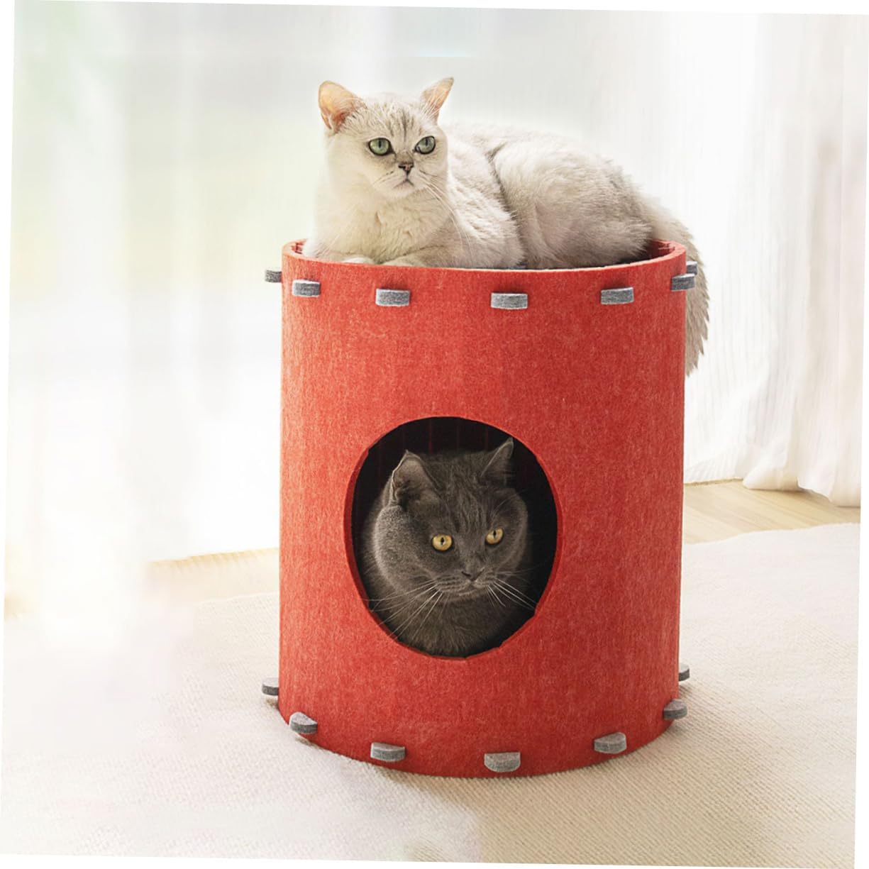 Hemoton Felt Cat House Shaped Nest Detachable Design for Small Pets Spacious Indoor Cat Bed Comfortable Multi-Season Use Secure Hideaway