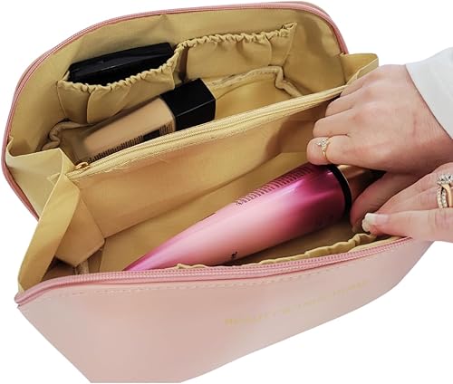 Miniatura 6 de Bolsa de maquillaje de viaje, bolsas de cosméticos para mujer, Rosado, Bolsa de maquillaje