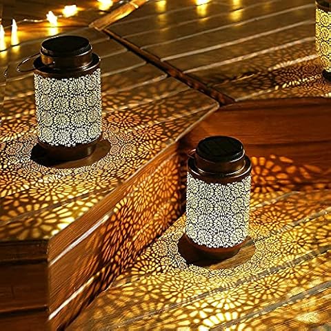 Solar Lights Solar Lantern Outdoor Waterproof Hanging Lanterns Retro Style Large Size Outdoor Garden Decorative Light for Outside Yard Patio Tree Backyard 2 Pack Cover