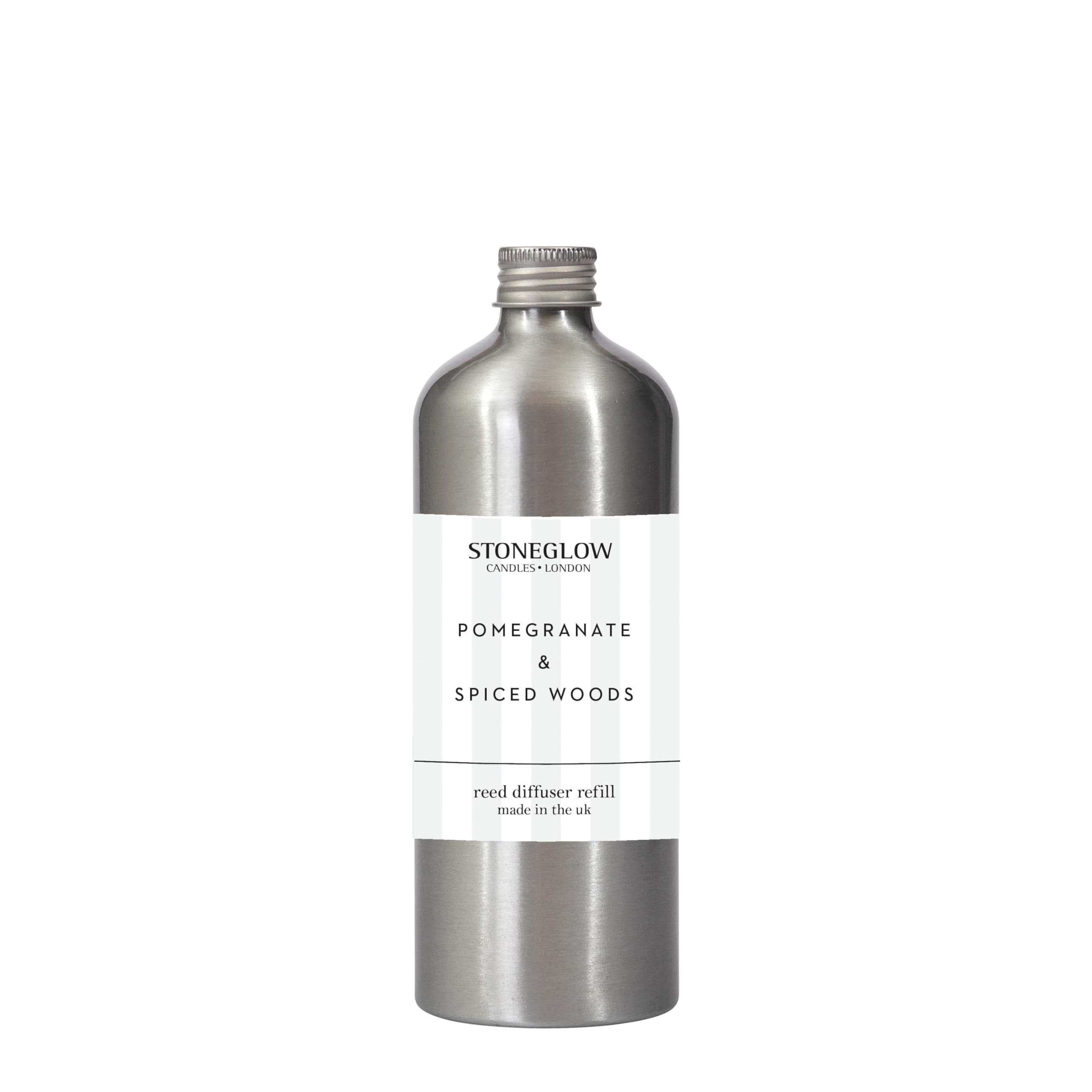Stoneglow Modern Classics Collection - Pomegranate & Spiced Woods 500ml Scented Reed Diffuser Refill