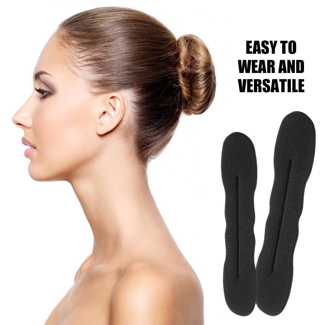 4 Pezzi Chignon per Ciambella, Spugna Clip Twist Curler Chignon, Facili e Veloci per Capelli con Accessori in Spugna, per Bambine e Donne, per Bambine e Donne
