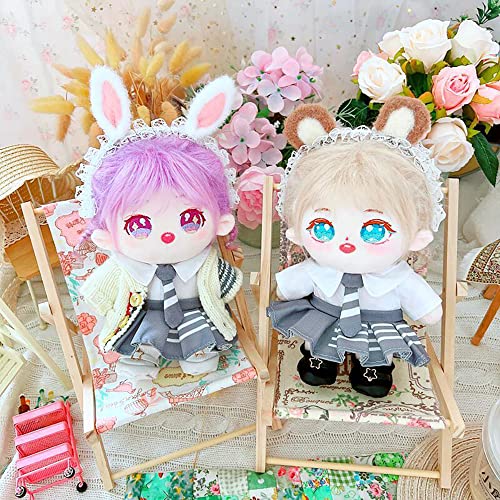niannyyhouse 20cm Plushie Doll Clothes Sweater White Shirt Tie JK Skirt 8in Kpop Stuffed Doll Clothing, White, Multicolor - Image 4