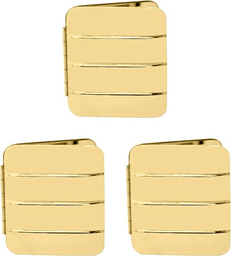 Miniatura 7 de Stephanie Imports Juego de 3 espejos compactos con aumento de doble cara con patrón de barra vertical (plata)