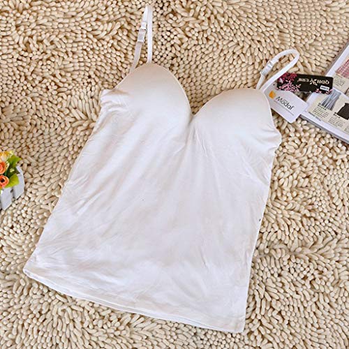 yotijar Camisetas Femininas com Sutiã Acolchoado Regata Suéter Camisola Colete Camisola de Dormir -