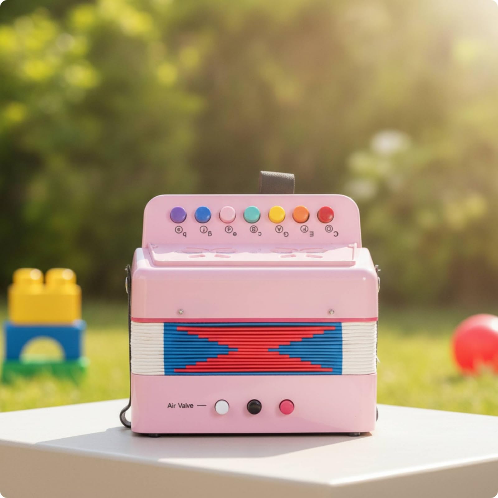 Fisarmonica per Bambini Strumento Didattico Mini Fisarmonica Organetto Portatile Giocattolo Musicale in Plastica con Tasti Rotondi Doppio Basso E , Nero