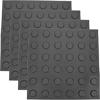 SOLUSTRE 4 Sheets Rubber and Plastic Road Stickers Braille Stickers for Low Blind Bump Board Patio Paver Tiles Safety Blind Road Tile Blind Road Board PVC Crash Plate Street