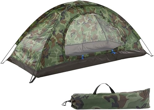 Eawfgtuw Ultralight Camping Tent, Outdoor Tent, Portable Shelter,Waterproof Tent, Waterproof Backpacking Shelter with Fiberglass Poles Mesh Ventilation for Outdoor Hiking Travel1 person