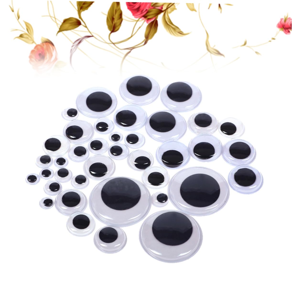 LALAFINA Sticky Eyes 100pcs Button Eyes Craft Stickers Self Stick for DIY Projects
