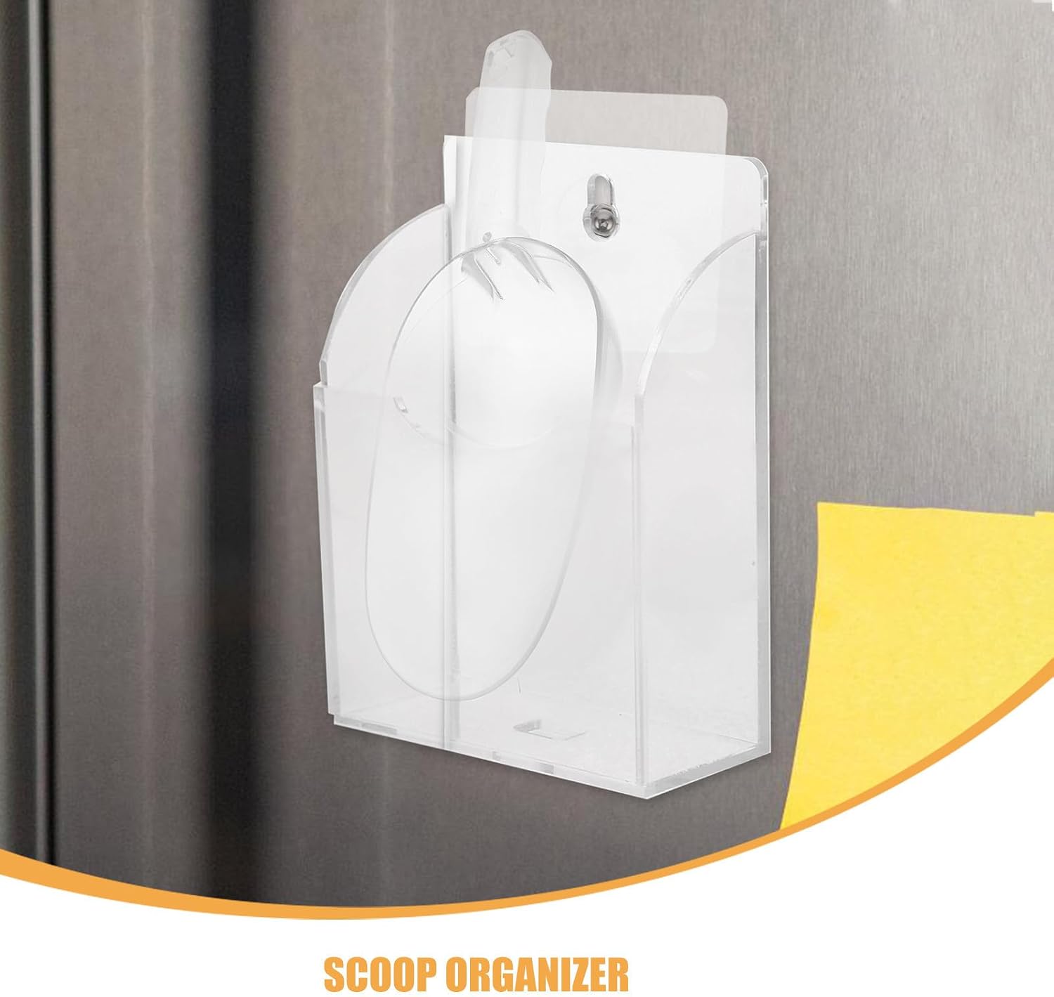 INOOMP 3pcs Acrylic Ice Scoop Holder for Dry Food and Ice Scoops, Wall Mounted and Desktop Design with Polished Edges, Quick Access Storage for Commercial Spaces and Bars