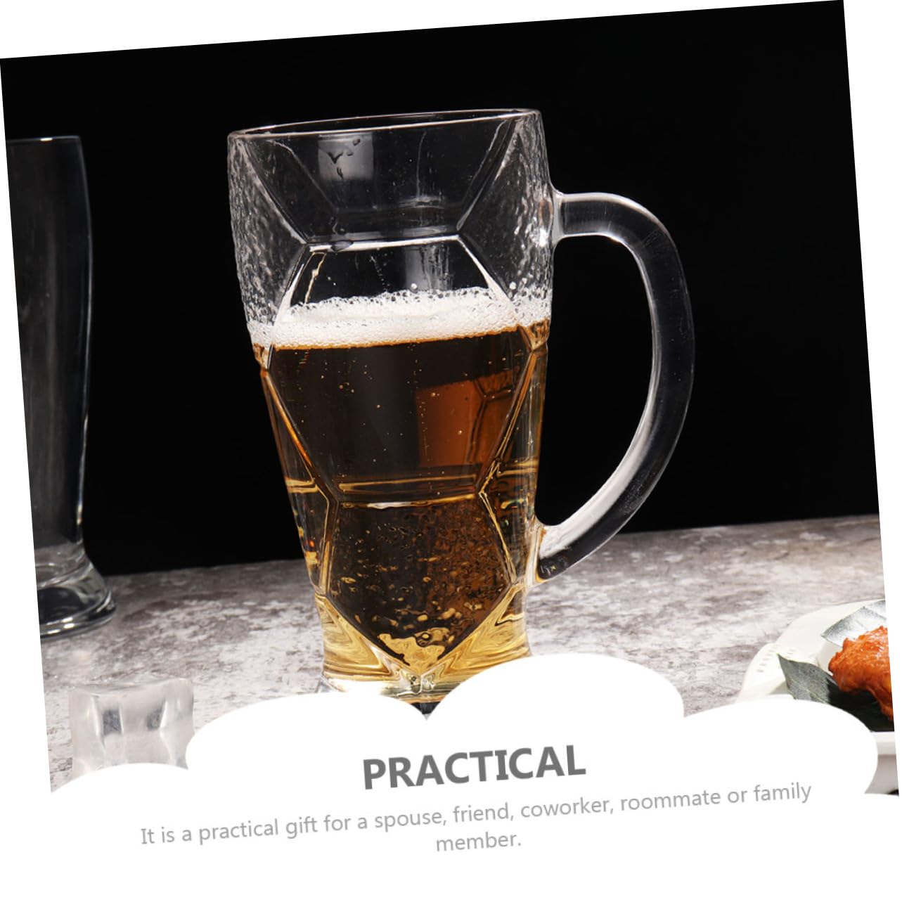 Boccale Da Birra Trasparente Manico Per Eventi Sportivi e Feste Per Degustazione Di Birra e Bevande Alcoliche
