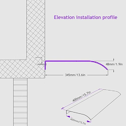 Miniatura 2 de Toldo para puerta delantera, toldo de ventana, toldo para puerta, toldos y toldos de ventana resistentes al viento, toldo transparente de