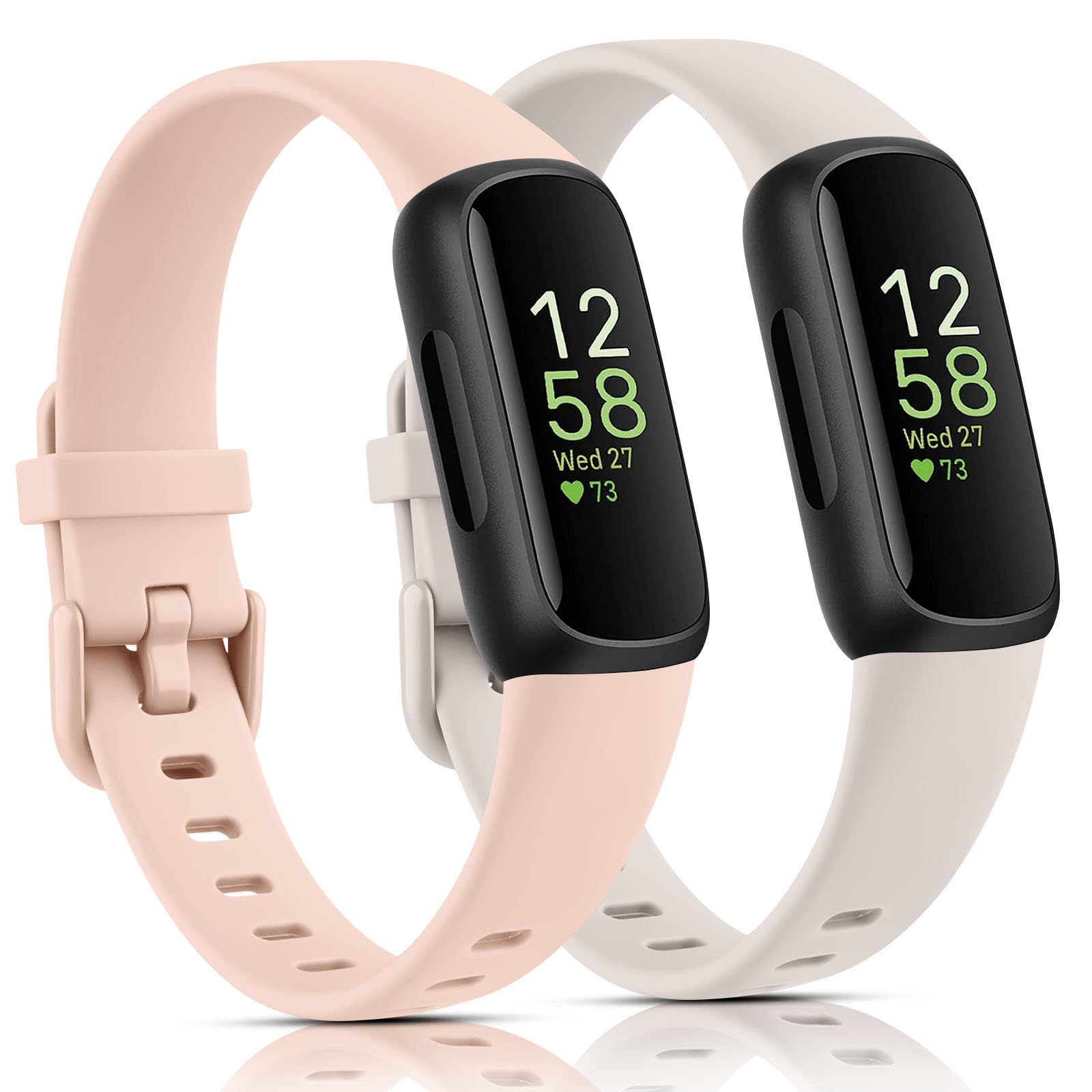 2 Pack Bands Compatible with Fitbit Inspire 3 Bands for Women Men, Sport Silicone Adjustable Replacement Straps for Fitbit Inspire 3 Fitness Tracke-image-23