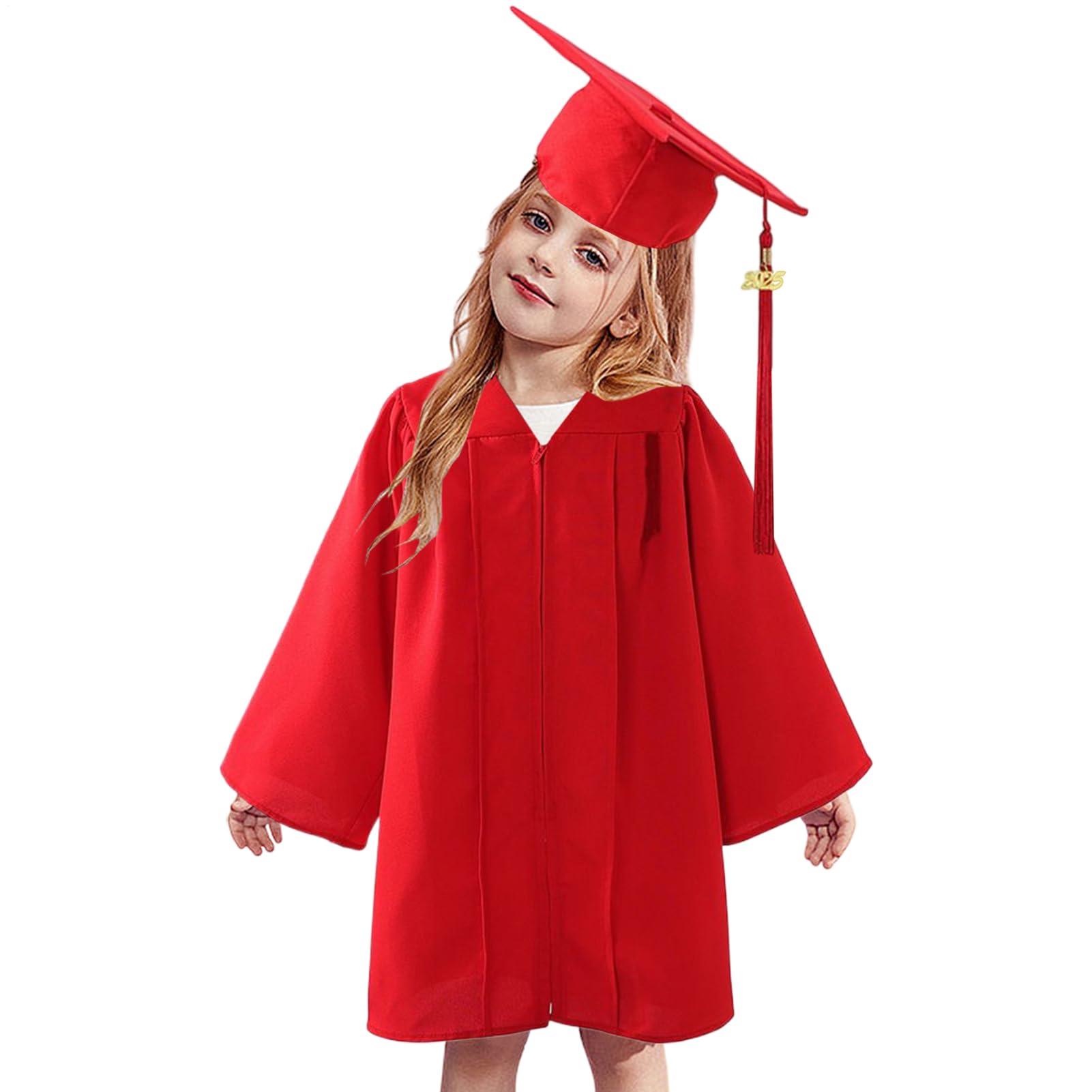 Conjunto de Toga y Birrete de Graduación 2025 para Estudiantes de Primaria con Cremallera