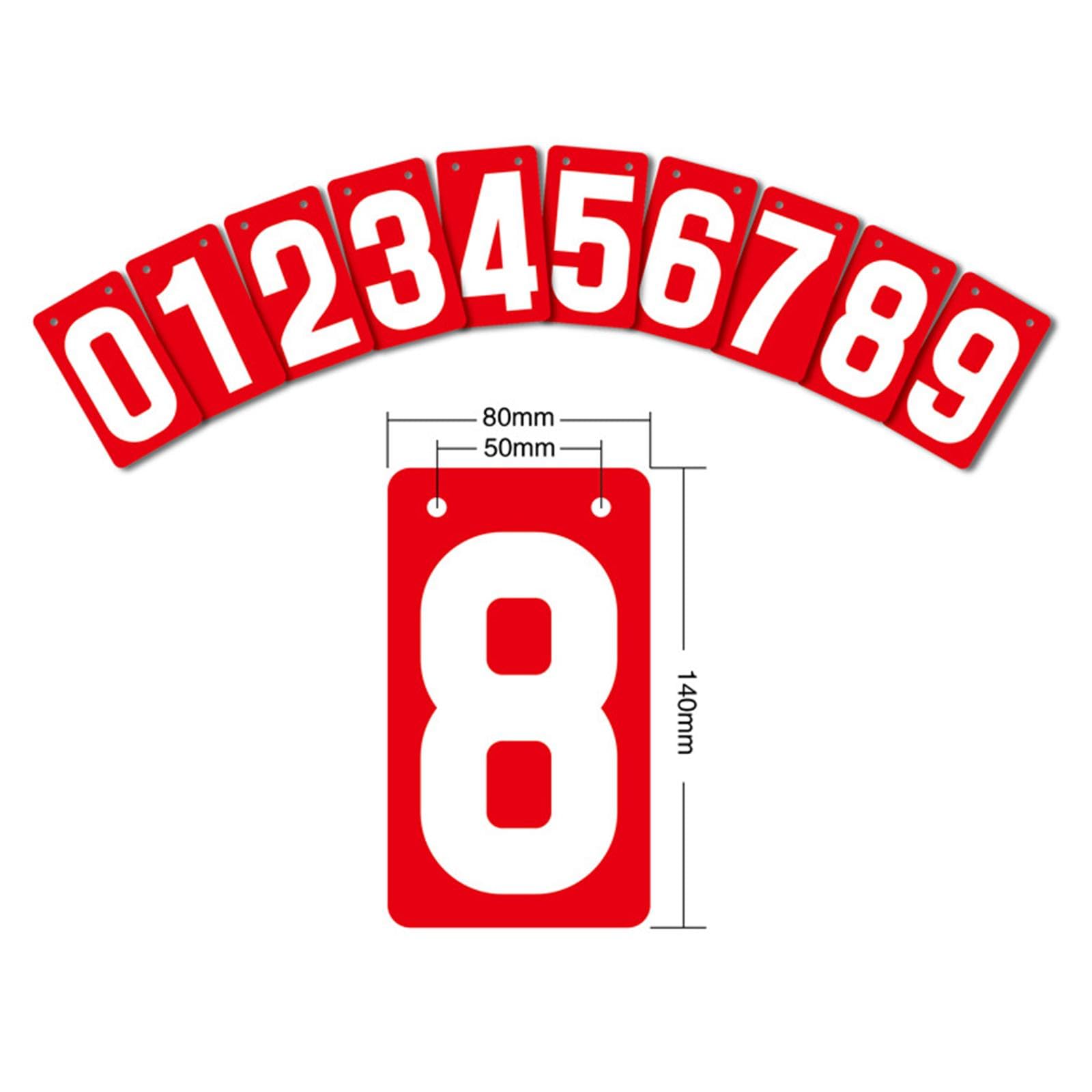 Colaxi Score Keeper,Scoreboard for Sports,Numbers 0-9 Scoring Board Multi Sports Table Score Flipper Flip Number Cards for Badminton, red