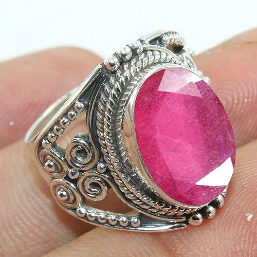 Miniatura 8 de Fine Sterling Silver Ring For Womens Genuine Larimar Ring Sterling Silver Statement Ring Blue Gemstone Ring