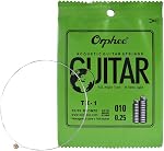Single String,HUIOP TX-1 Single String Replacement for Acoustic Folk Guitar 1st E-String (.010) 10-Pack High-Carbon Steel Core 75/25 Phosphor Bronze Extra Light Tension