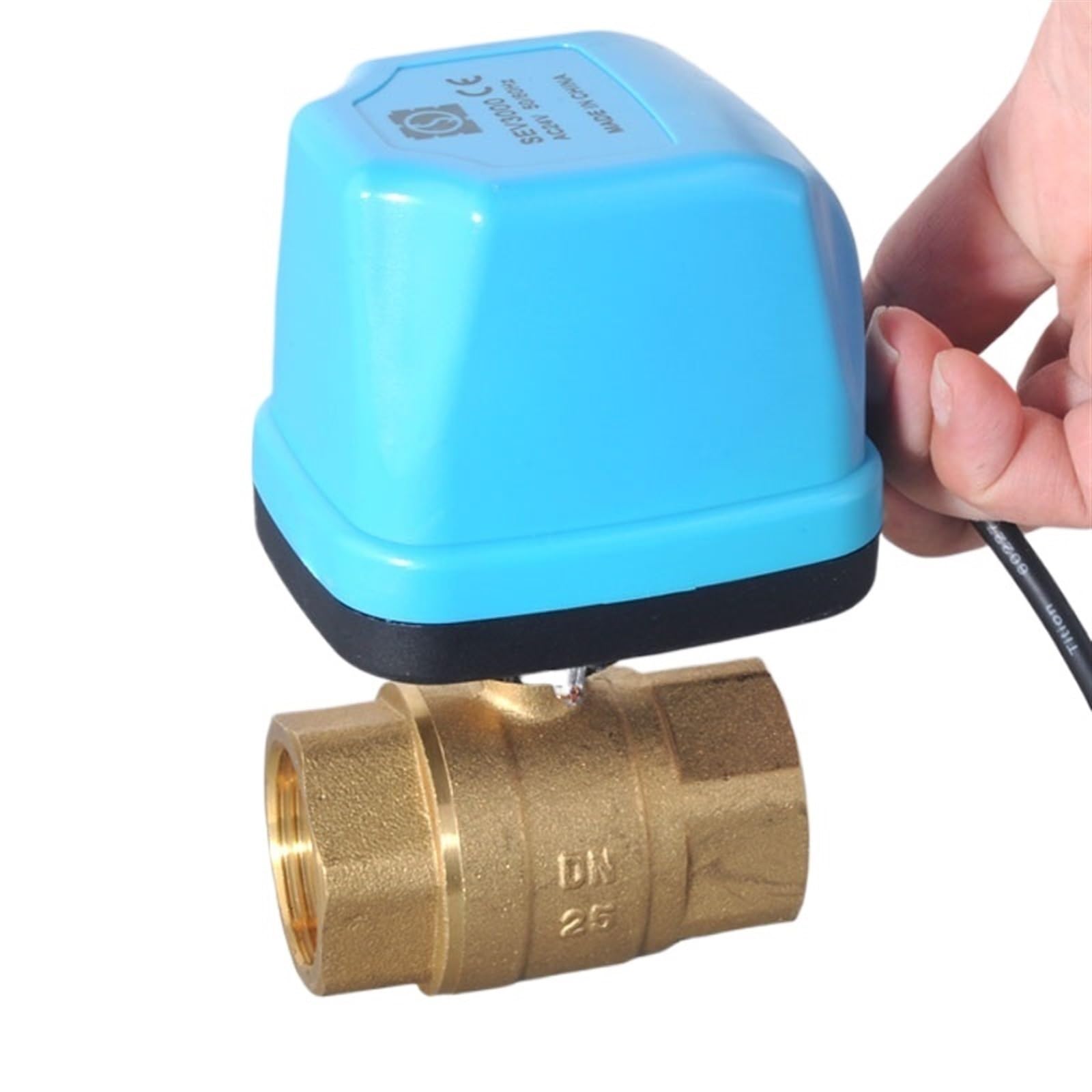 2-drożny mosiężny zmotoryzowany zawór kulowy do wody elektrycznej DN15 DN20 DN25 DN32 AC220V, typ przełącznika, 1/2" 3/4" 1" 2" (DN40) dwubiegunowy zawór HVAC